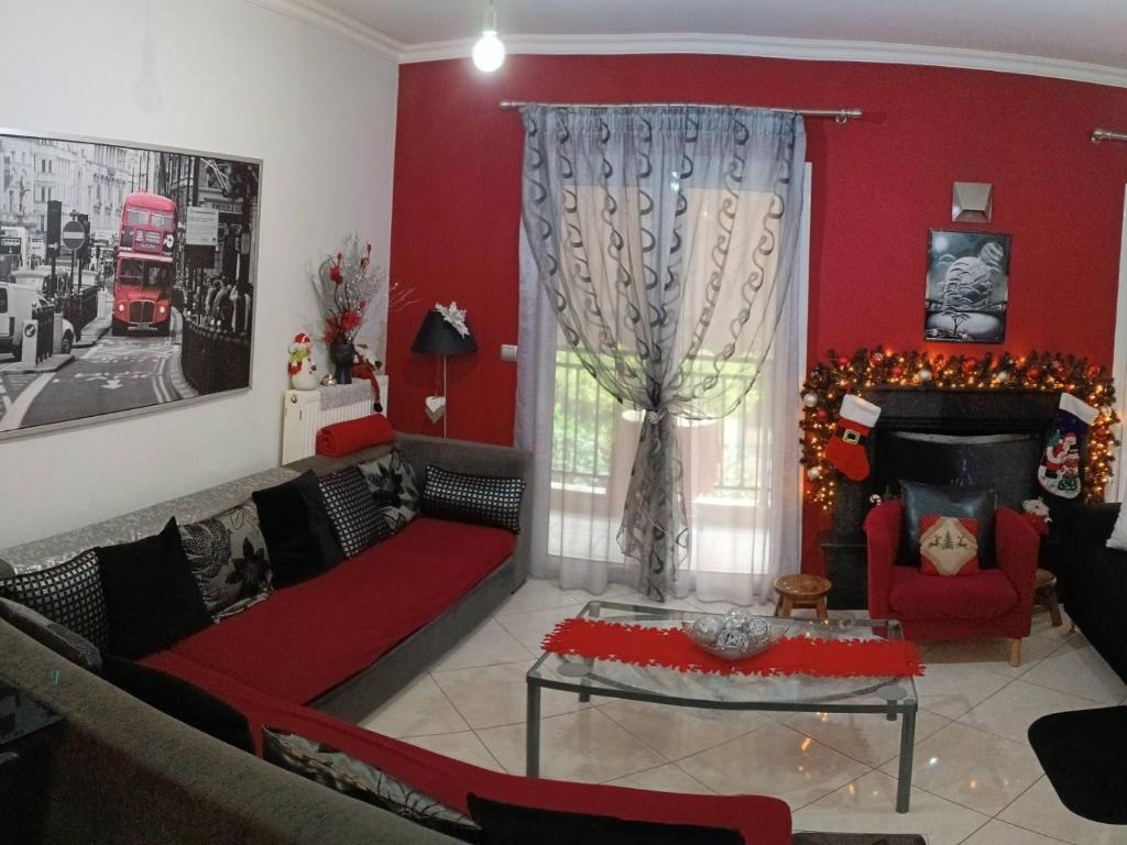 Een zitgedeelte bij RnB Red&Black