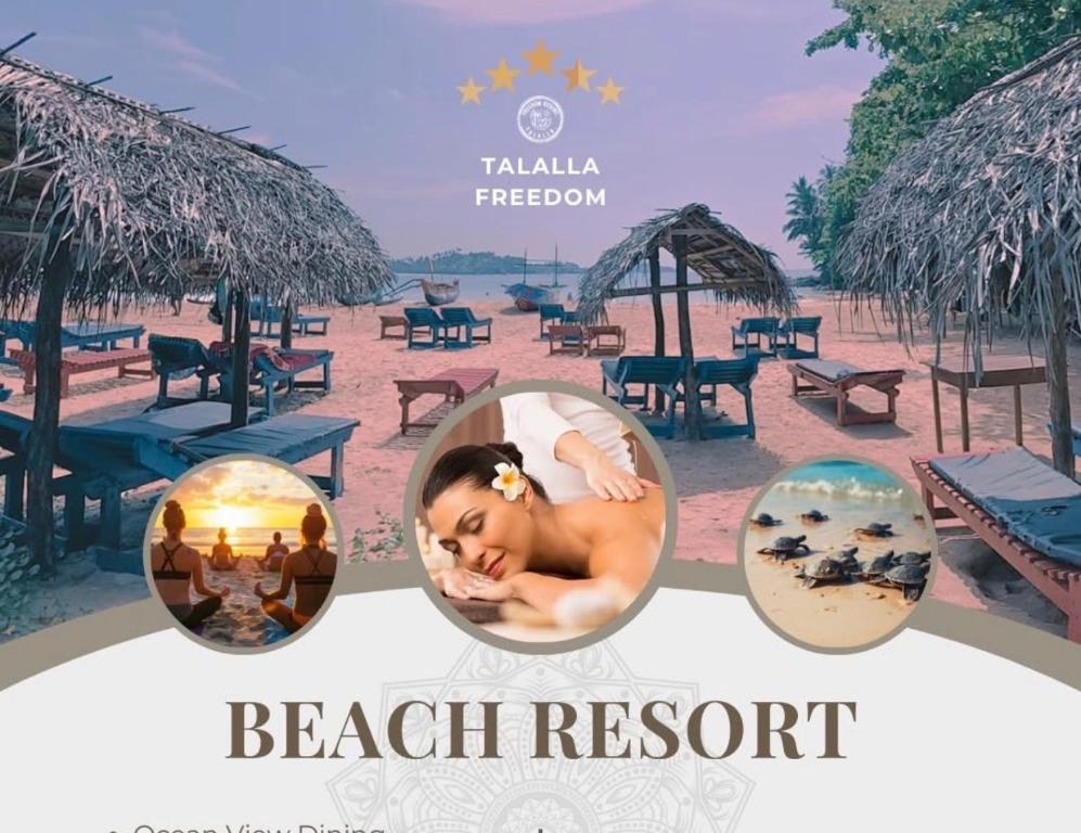 a collage of photos of a beach resort at Talalla Freedom Resort in Talalla