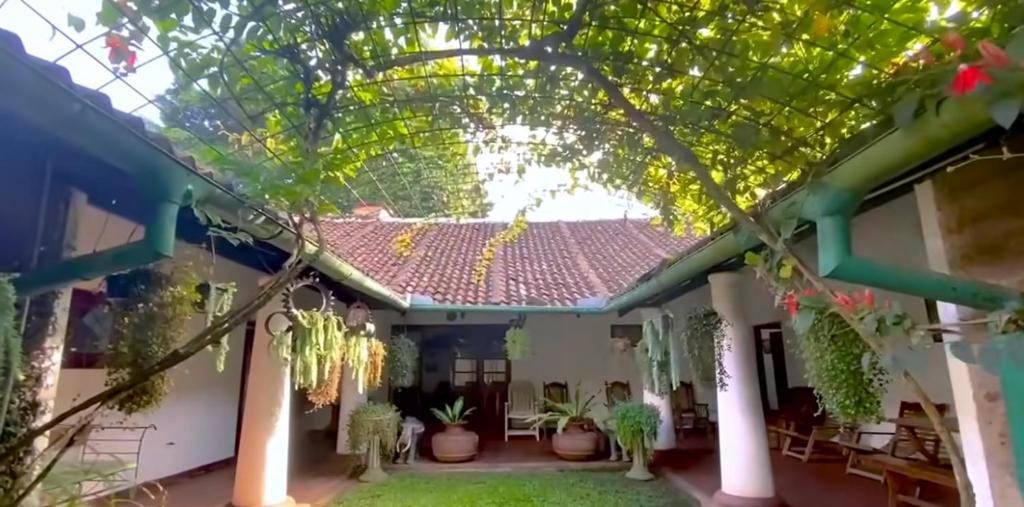 ein Haus mit einem Wintergarten mit Pflanzen in der Unterkunft Malgedara in Badulla