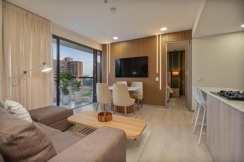 Televiisor ja/või meelelahutuskeskus majutusasutuses Scandinavian luxury Apartment