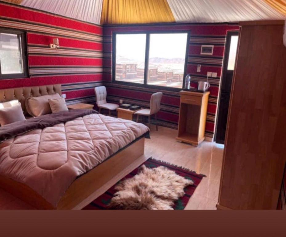 Llit o llits en una habitació de Wadi Rum Wanderer cmap