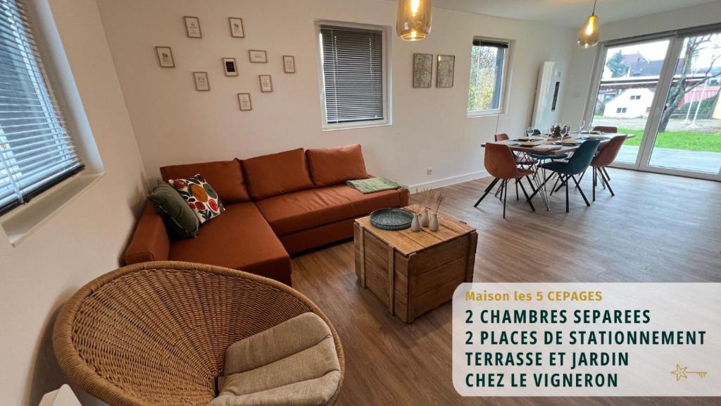O zonă de relaxare la Maison des 5 cépages
