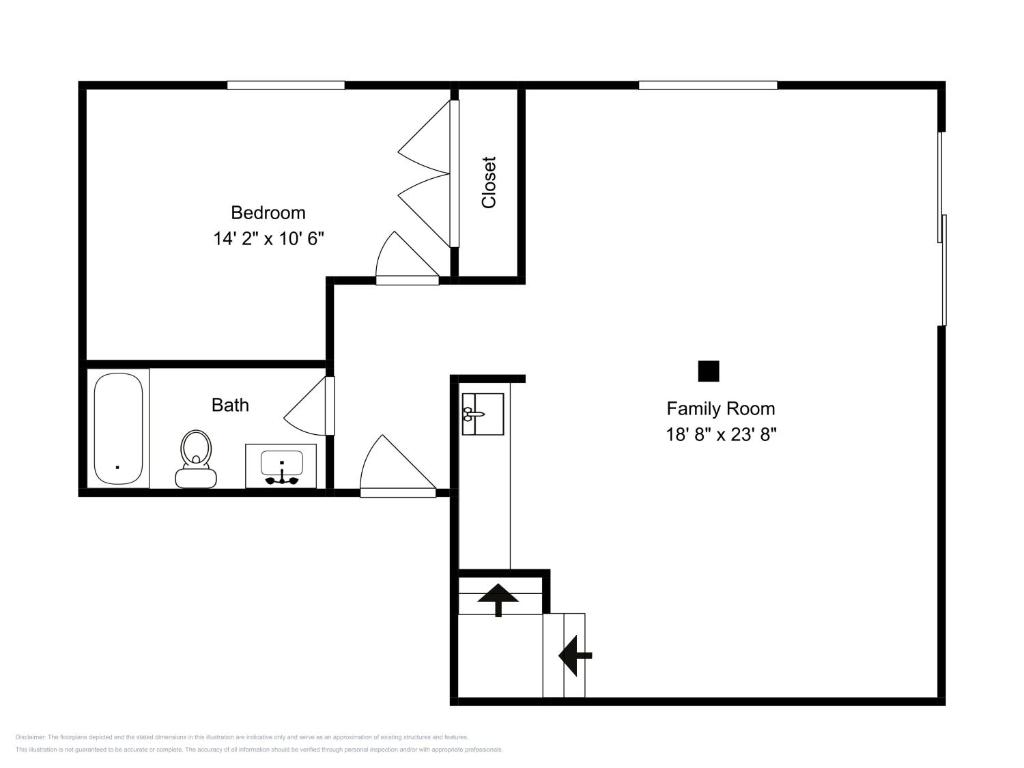 a floor plan of a small house at Camp Wondermore in Swanton