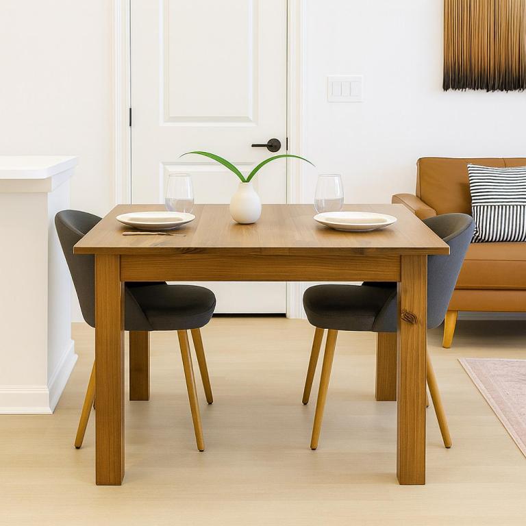 a wooden dining room table with two glasses and a plant at Worker friendly A plus Location Warm and Cozy in Sherman