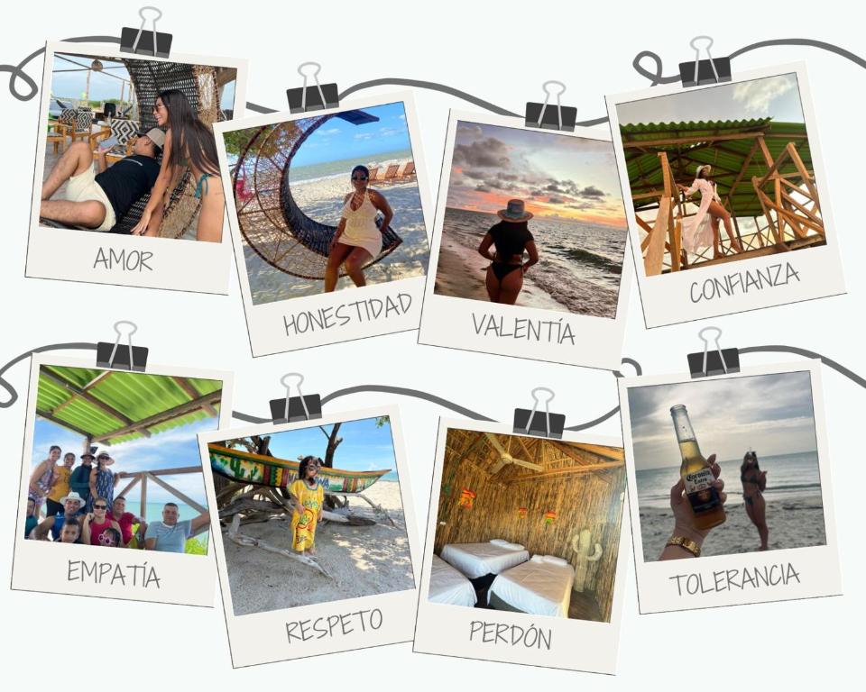 un collage de fotos de personas en la playa en Mayapo Liwa 1, en Manaure