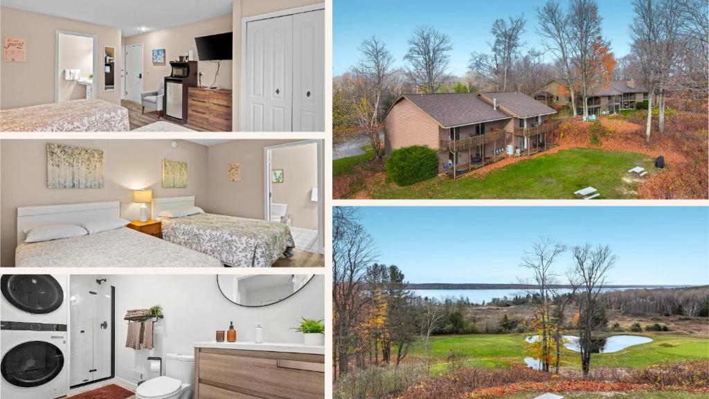 a collage of four pictures of a house at Torch Lake Vista A Ga Ming Golf Retreat 741 Unit 9A in Creswell