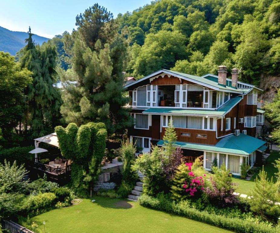an aerial view of a house with a garden at HOTEL METROPOLIS SRINAGAR in Srinagar
