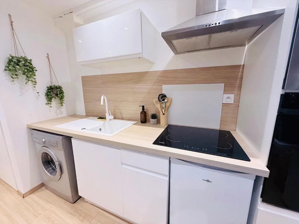 Η κουζίνα ή μικρή κουζίνα στο Le Contemporain - Macon Hyper Centre - Proche Gare