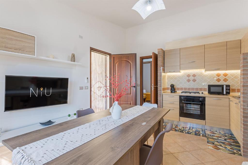 Η κουζίνα ή μικρή κουζίνα στο Villa Tronciu