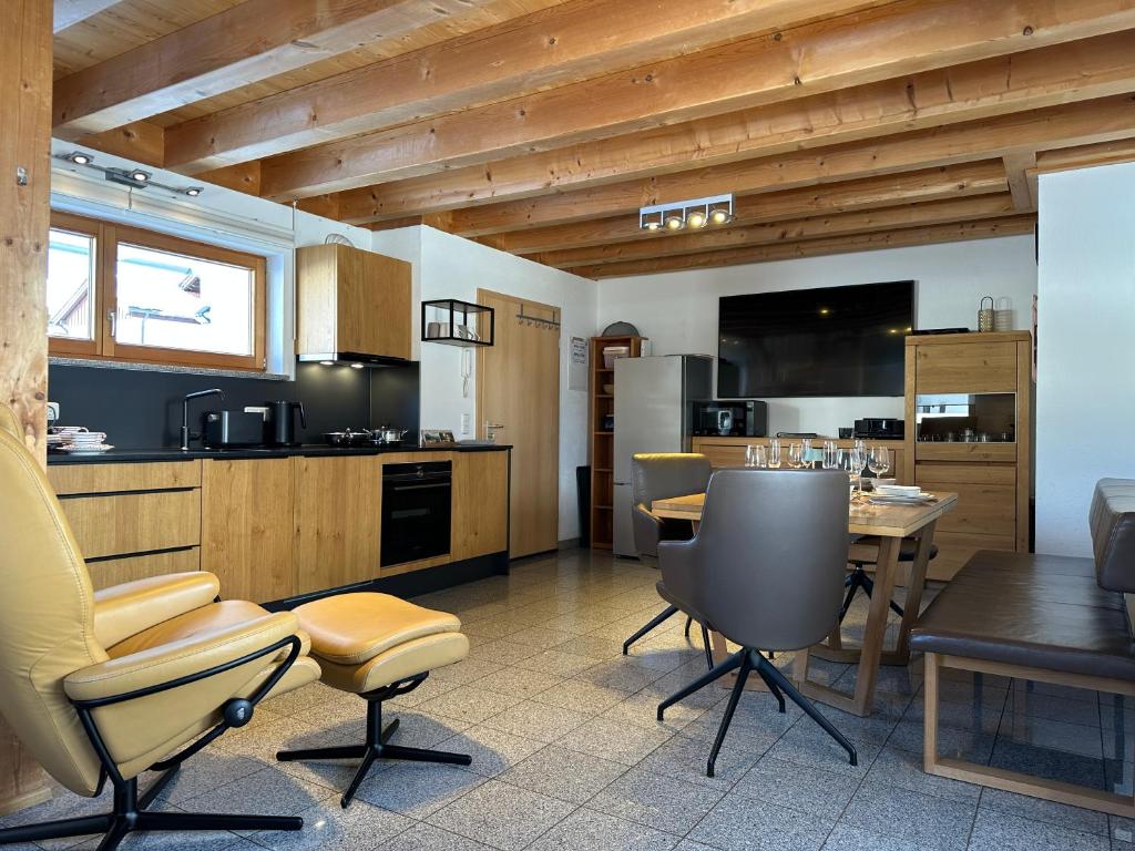 Kuchyň nebo kuchyňský kout v ubytování Ferienwohnung Richter