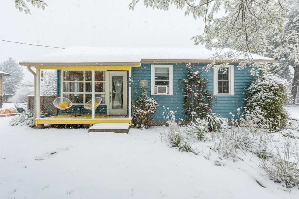 Well-equipped Lakeshore Getaway Hottubpdlboard trong mùa đông
