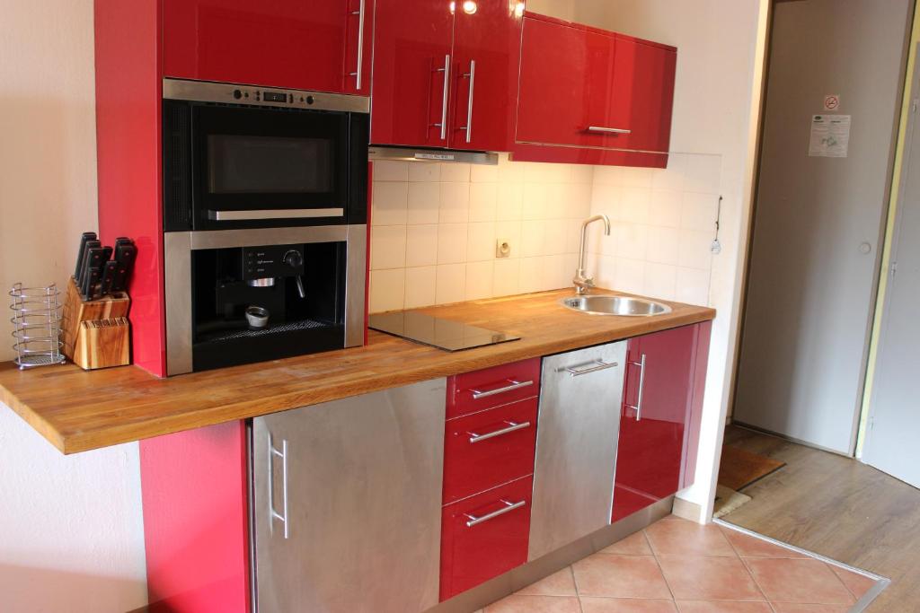 Kuchyň nebo kuchyňský kout v ubytování Joker Appartements VTI