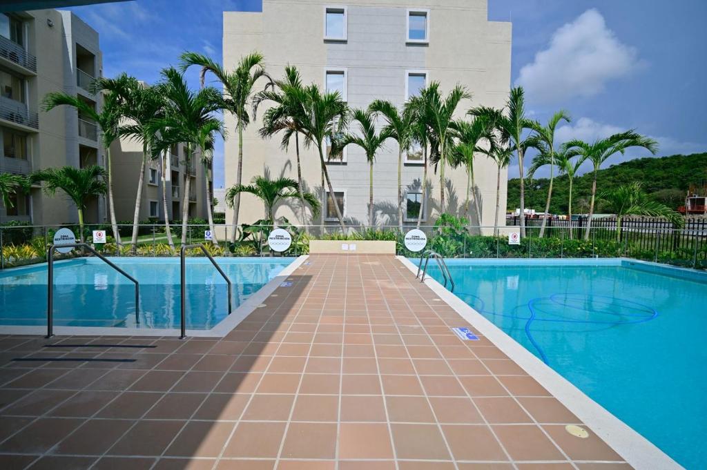 Bassein majutusasutuses Apartamento en Cartagena elegante con piscina või selle lähedal