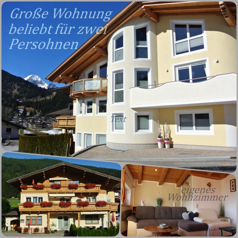 a collage of two pictures of a house at Haus Kraft in Sankt Martin am Tennengebirge