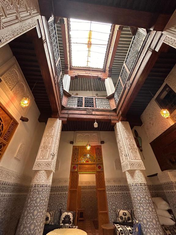 an overhead view of a building with a ceiling at dar ben issa in Fez