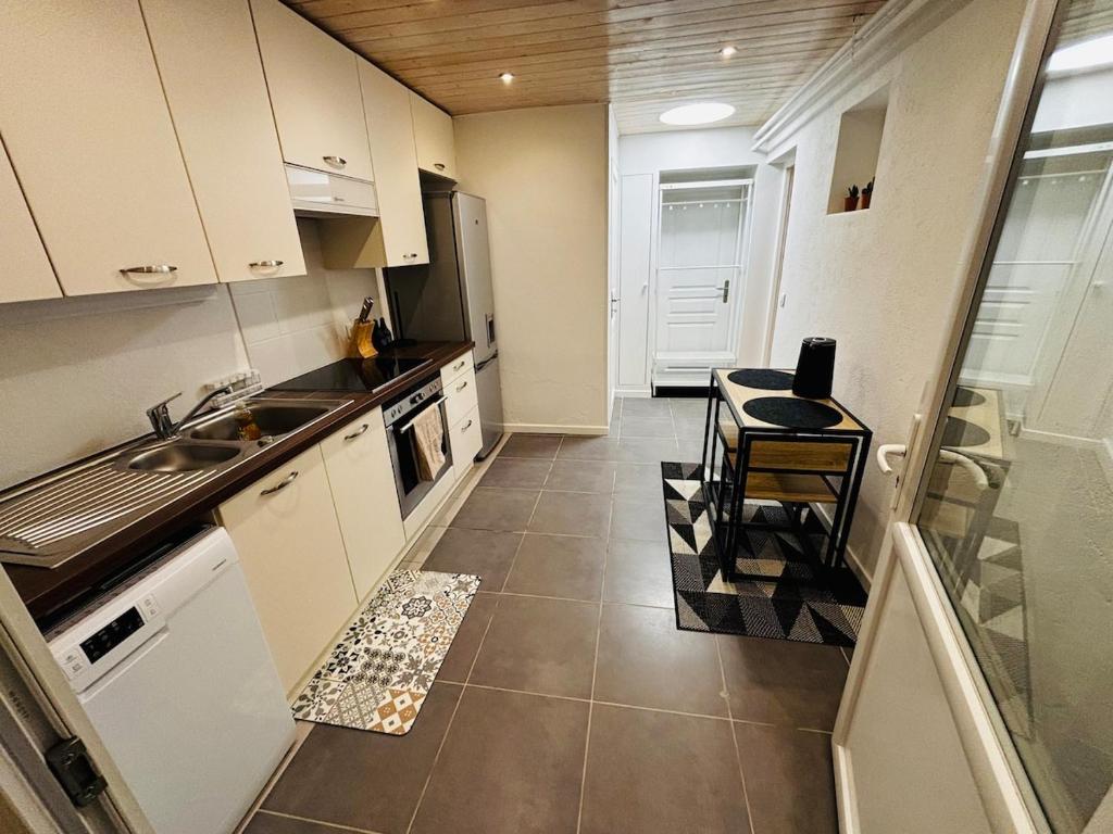 Kuchyň nebo kuchyňský kout v ubytování Cozy studio 2 steps from Geneva