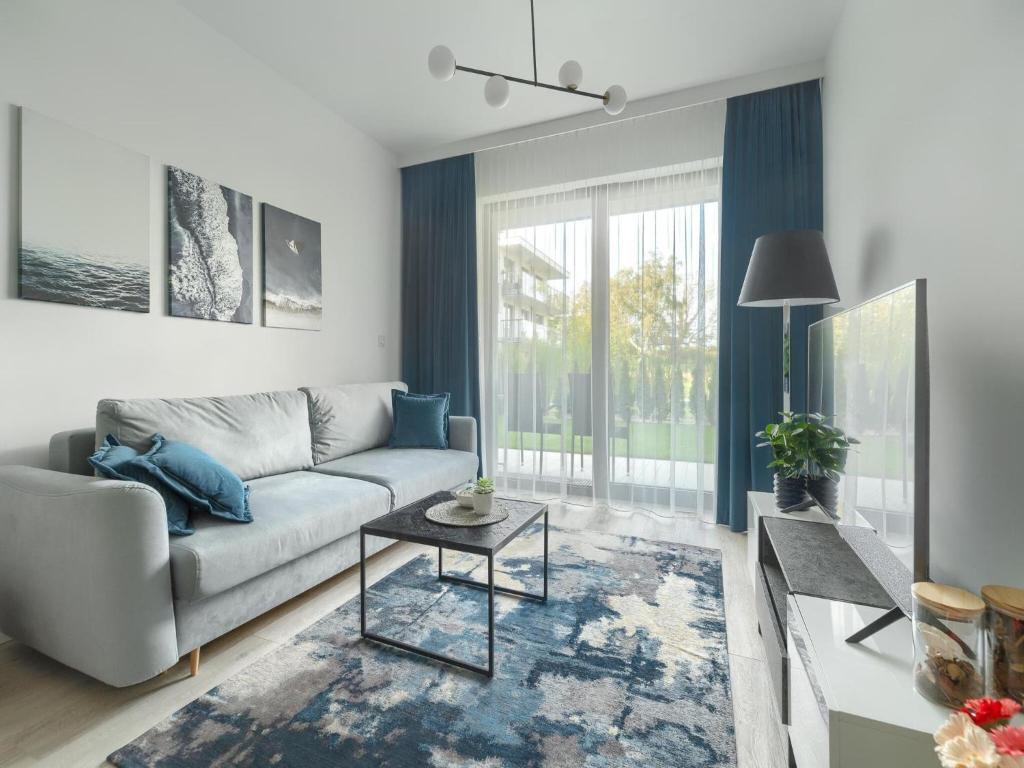 Χώρος καθιστικού στο Apartment in Niechorze by Baltic Beach