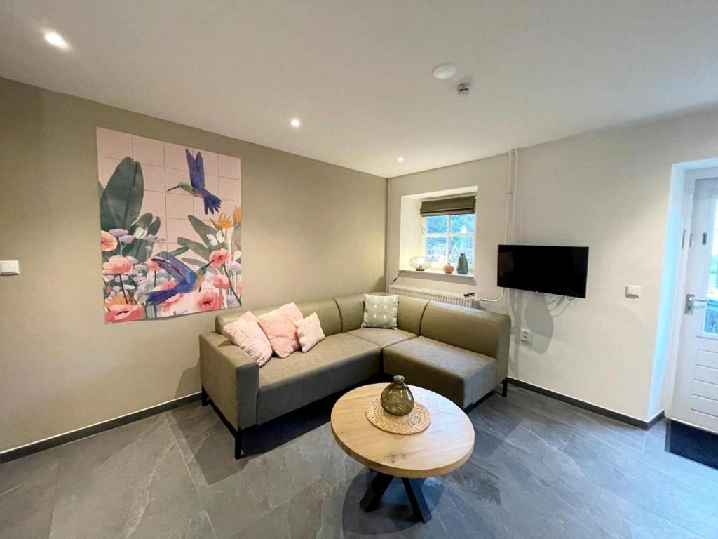 Μια τηλεόραση ή/και κέντρο ψυχαγωγίας στο Holiday home in Voerendaal with terrace