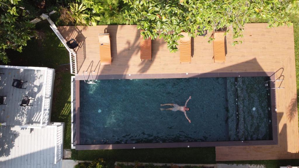 Πισίνα στο ή κοντά στο Вилла с бассейном и видом на рисовые поля и джунгли