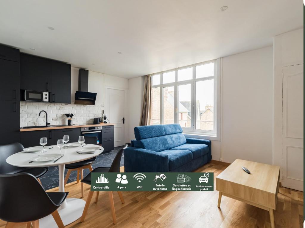 Χώρος καθιστικού στο Hôtel Lefort - La Bretonne Authentique