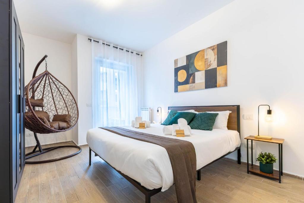 Ένα ή περισσότερα κρεβάτια σε δωμάτιο στο Etherna Apartment