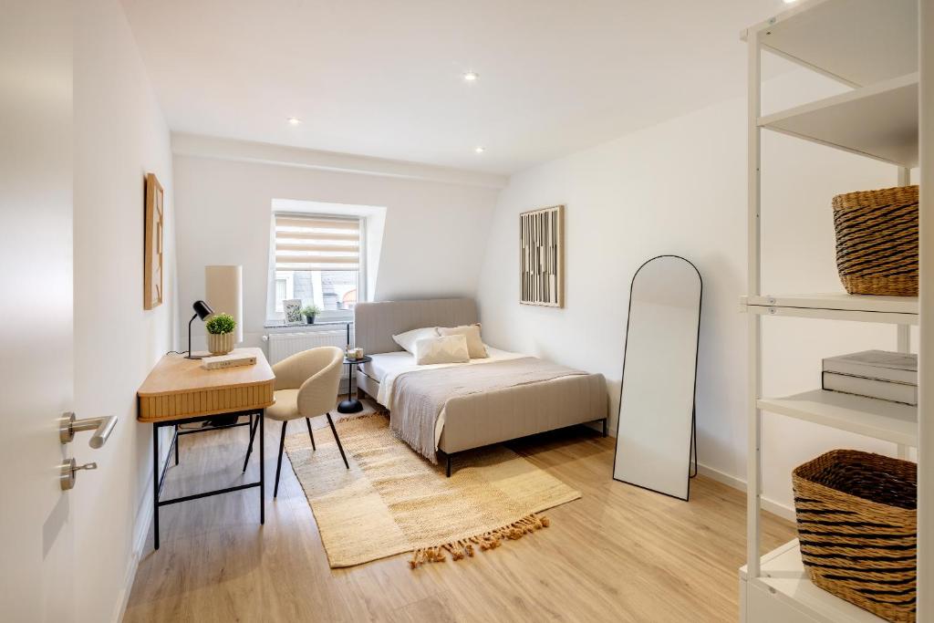 Postel nebo postele na pokoji v ubytování Business Apartment nähe Hauptbahnhof