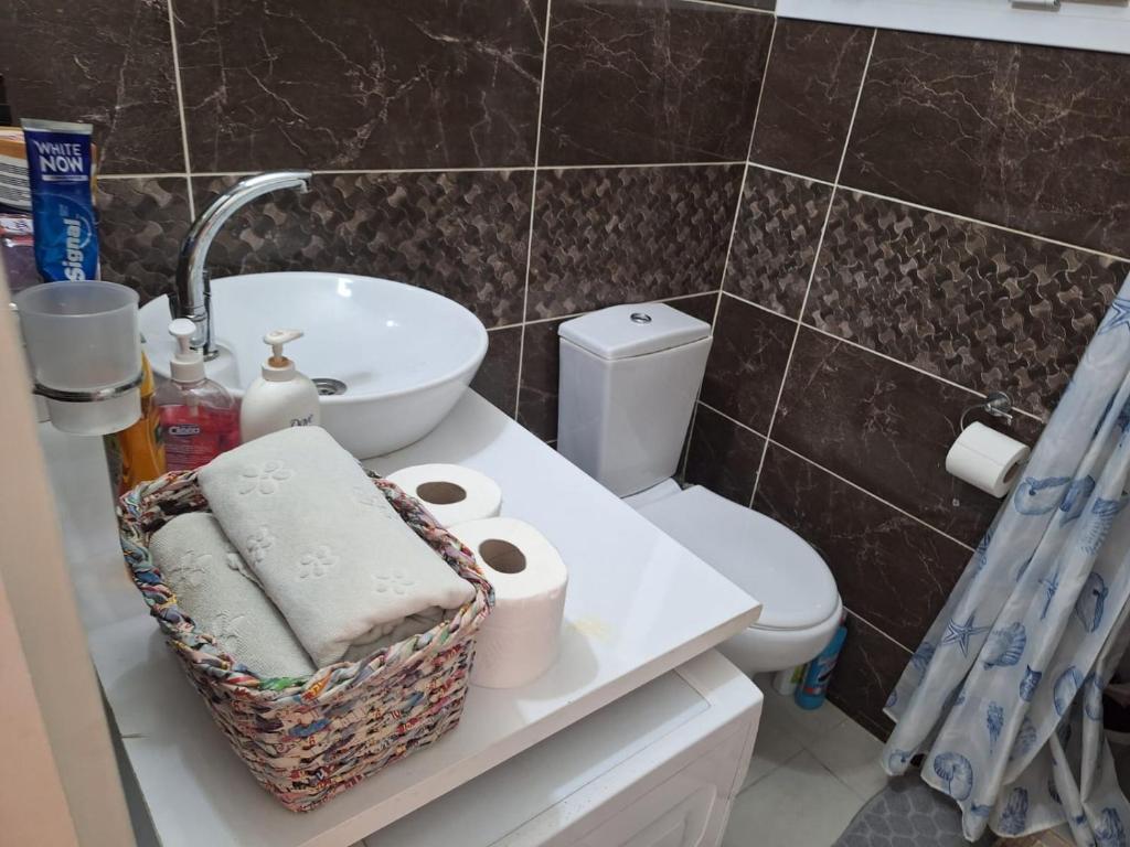 Koupelna v ubytování Sozer Apt