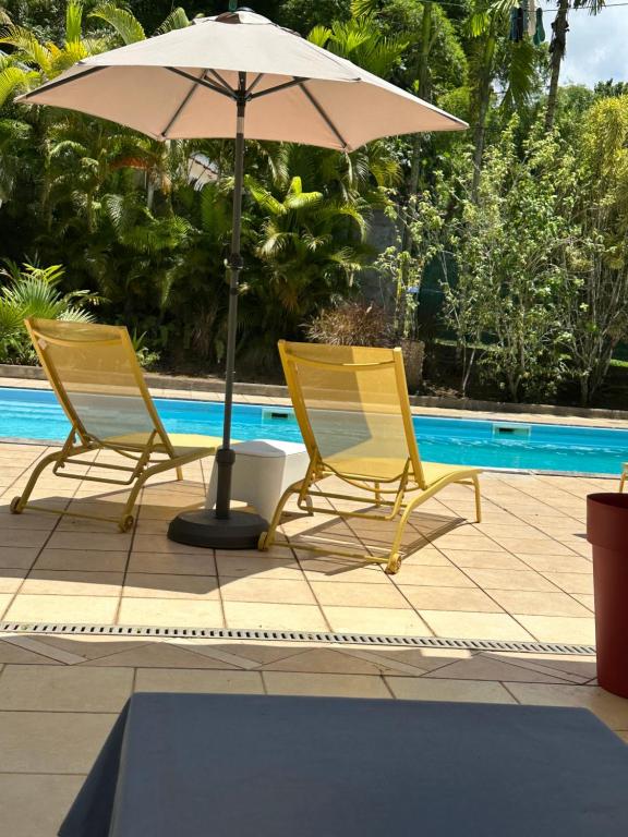 La pileta dentro o cerca de Le ptit paradis créole