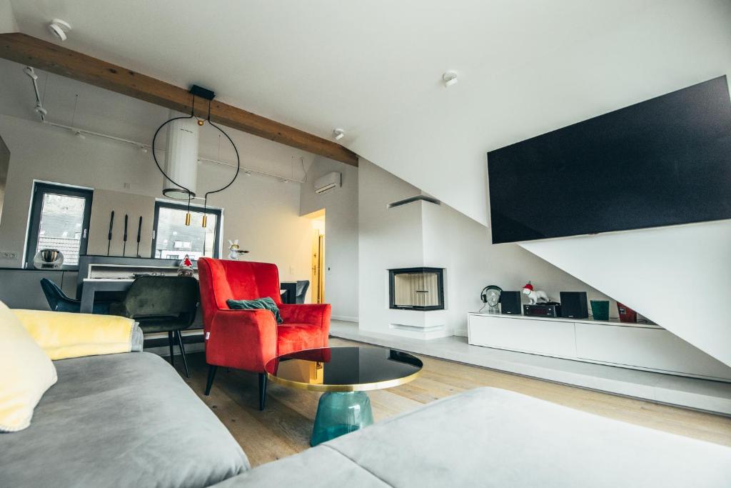 TV a/nebo společenská místnost v ubytování Lenneapartments Premium