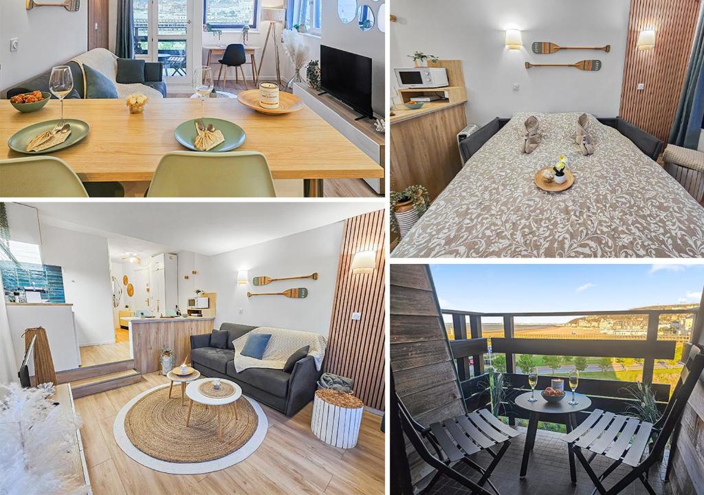 Kuchyň nebo kuchyňský kout v ubytování Ocea Marina appartement vue mer refait à neuf avec parking privatif