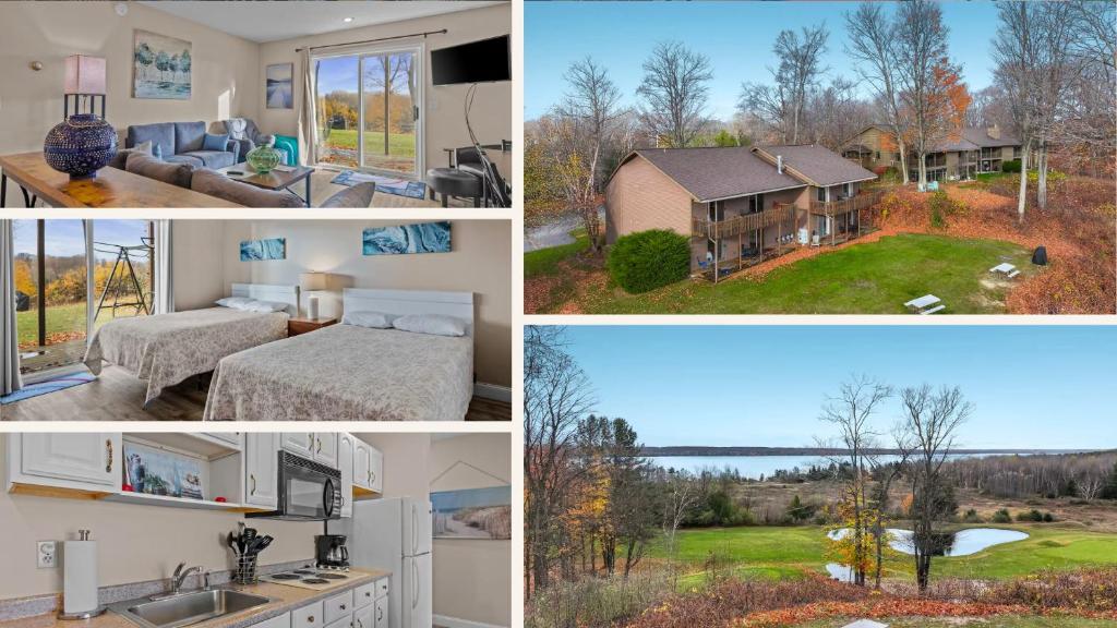 a collage of four pictures of a house at Torch Lake Vista A-Ga-Ming Golf Retreat 741 in Creswell