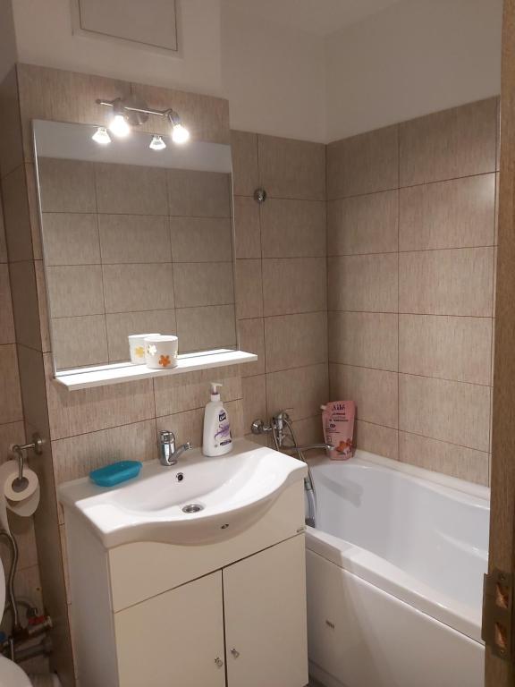 Koupelna v ubytování Daria's cozy studio