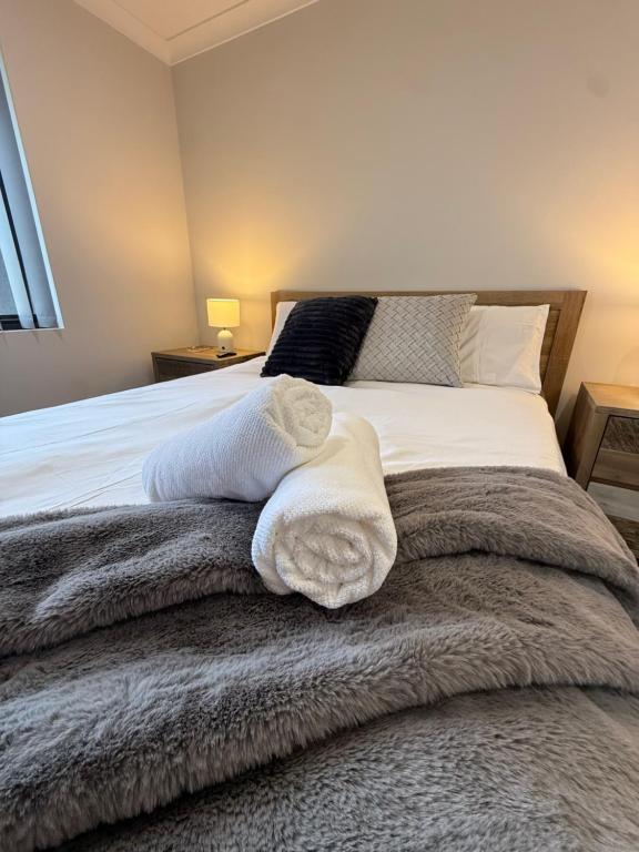 Postel nebo postele na pokoji v ubytování The Margs Hideaway Ensuite