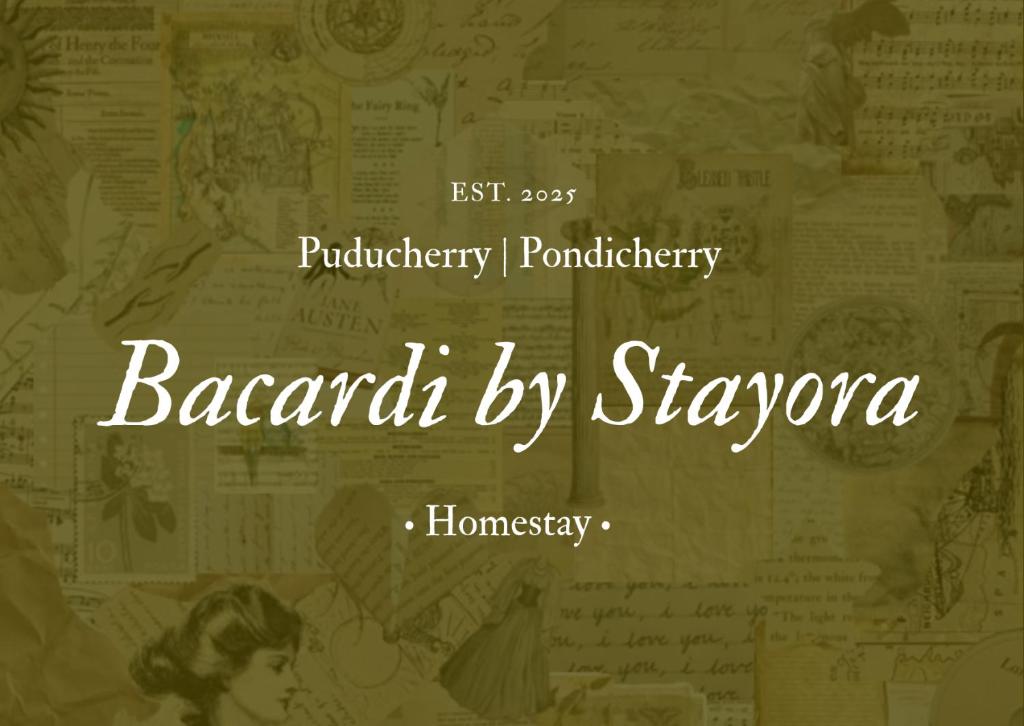 a sign for a barcelona by stecca handwritten on paper at Bacardi by Stayora in Puducherry