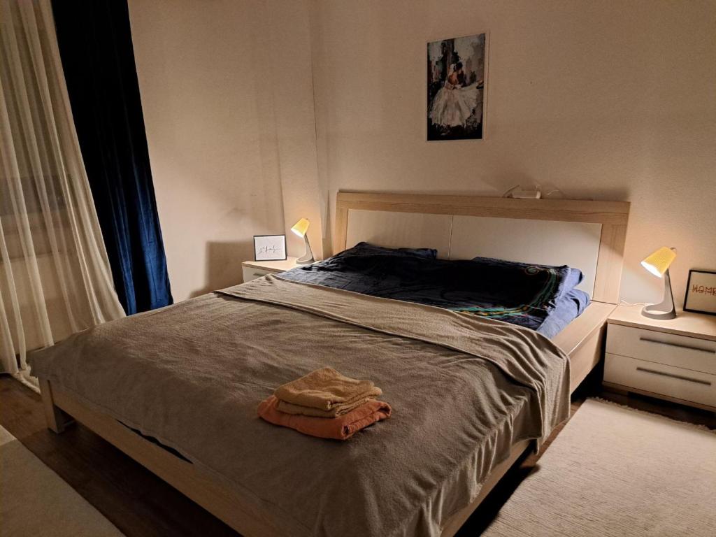 Ένα ή περισσότερα κρεβάτια σε δωμάτιο στο Modern flat in city center