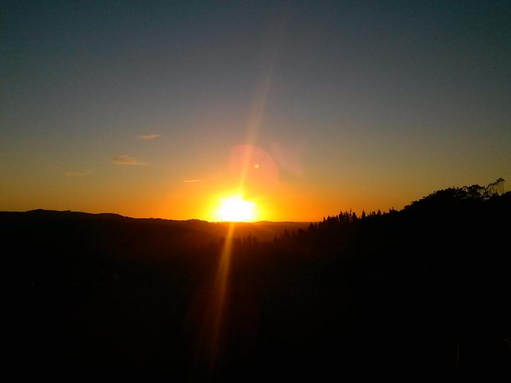 Η ανατολή ή δύση του ηλίου όπως φαίνεται από αυτή η παραθεριστική κατοικία ή από εκεί κοντά