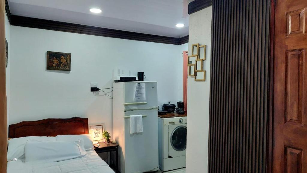 una camera con letto e lavatrice di Cozy Studio Rohrmoser a San José
