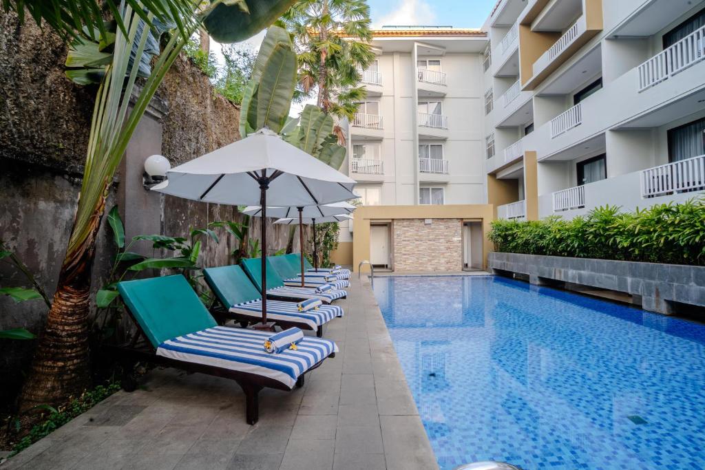 Bazén v ubytování Pandawa Hill Resort nebo v jeho okolí