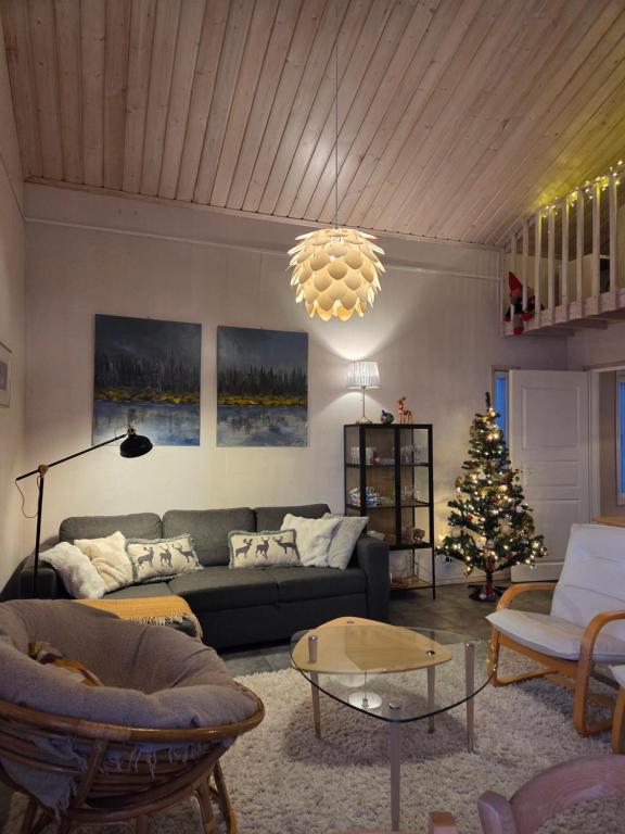 Χώρος καθιστικού στο Villa Ateljee