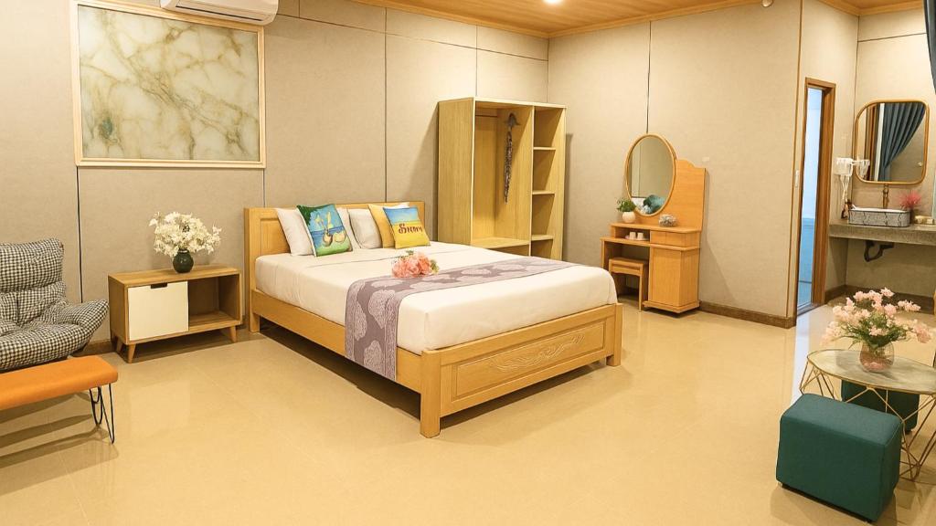 Ένα ή περισσότερα κρεβάτια σε δωμάτιο στο Sala Ho Tram