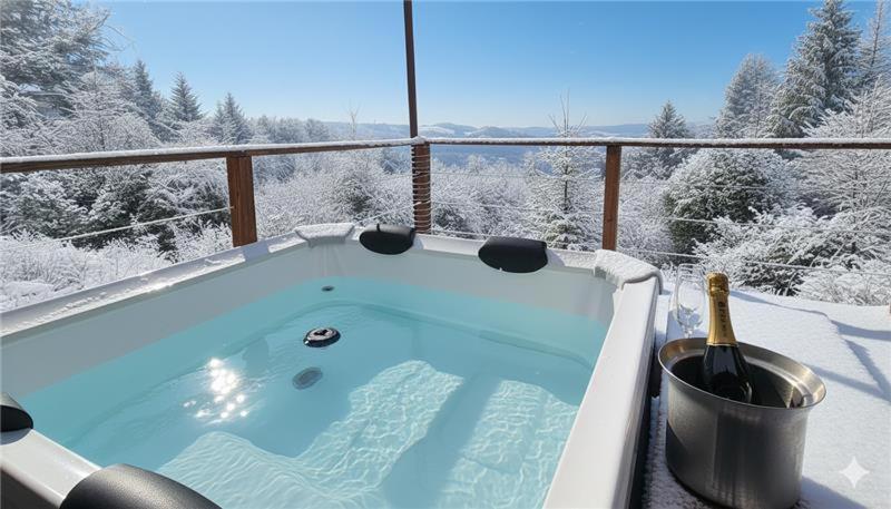 Chalet isolé avec jacuzzi et vue panoramique talvel