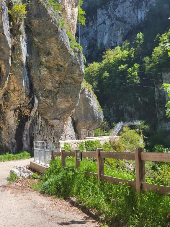 una recinzione sul fianco di una montagna di La maison de la Motte a La Motte-Fanjas