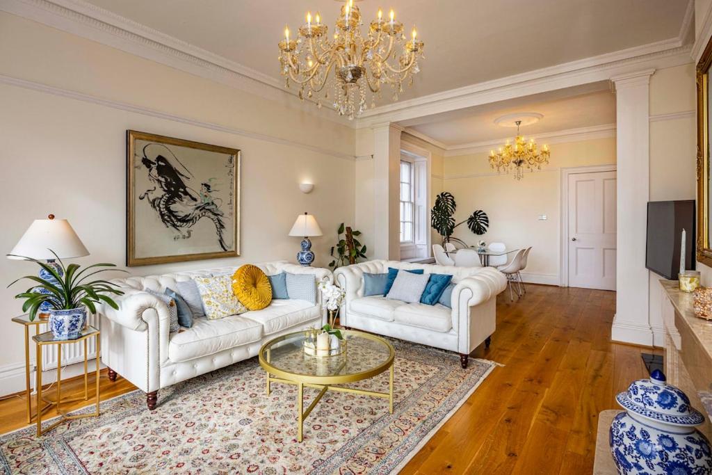 Et opholdsområde på Luxury three-bedroom apartment in Nottingham City Centre