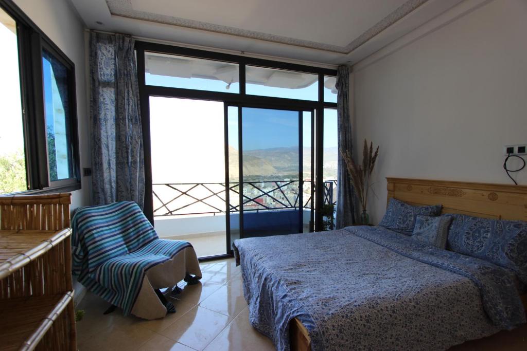 Agadir Funky Chill Guesthouse Surf, Horse, Music adventures - Tweepersoonskamer Met Uitzicht Op Zee