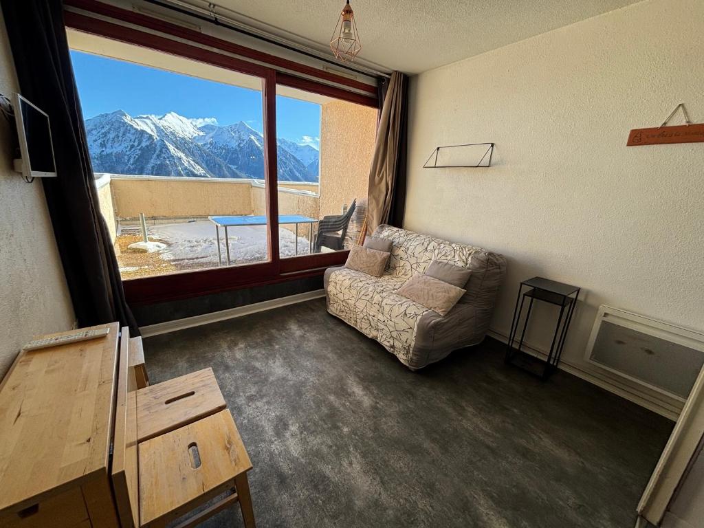 Χώρος καθιστικού στο Appartement Pied des pistes Vue sur les sommets
