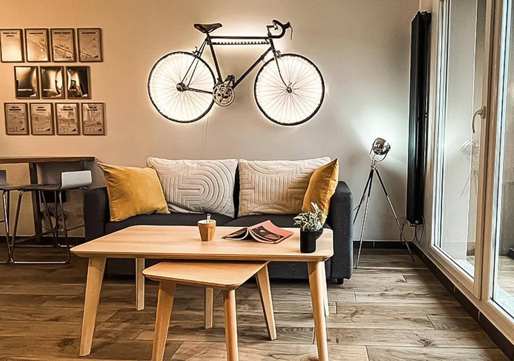 Χώρος καθιστικού στο Au Petit Vélo - Parking & Balcon Vienne