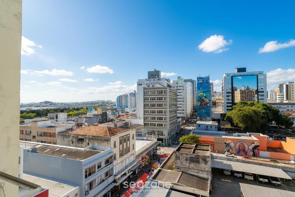 an aerial view of a city with tall buildings at Apt 1 Bedroom in Floripa Downtown EFO0603 in Florianópolis