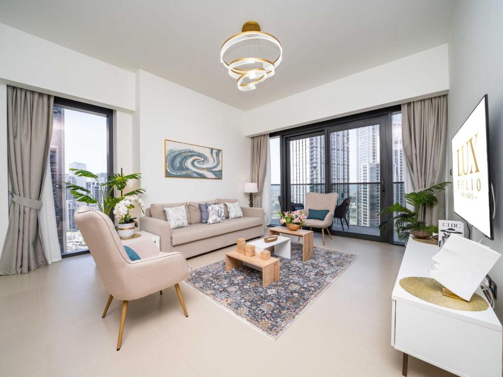 Χώρος καθιστικού στο Stunning 2 bed dubai mall burj khalifa downtown ACT 1
