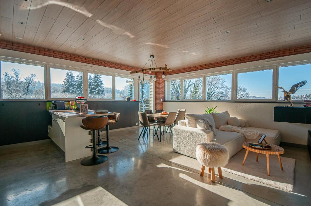 Χώρος καθιστικού στο Le nid d'Aigle, confort, proche centre ville