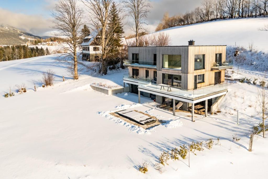 Το Ferienvilla Joachimsberg mit Swimspa und Sauna τον χειμώνα